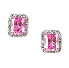 Kristin Perry Cz Crystal  Square Cut Stud Earrings