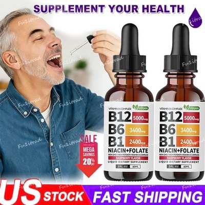 3/2PCS Vitamin B12 and B6 Liquid Supplement Drops, B12 Sublingual Vitamin B