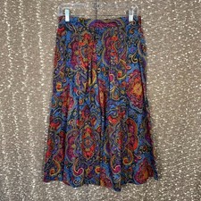 Vintage Item Eyes Pleated Midi Skirt Boho Artsy Cottage Women's Small