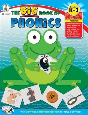 Carson Dellosa K-3 Big Book of Phonics Workbook, Reproducible Activities and...