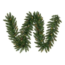 Vickerman 9'x12" Camdon Multi-Color LED Artificial Christmas Garland in Green