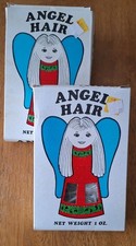 2 Vintage Spun Glass Angel Hairs Christmas Union Wadding Co. Made in USA 1 oz