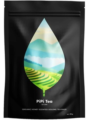 PiPi Organic Oolong Tea Bags 20ct Whole Leaf Calming Stress Weight Loss