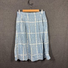 Uniqlo Marimekko Skirt Womens M Blue A-Line Pleated Geometric Midi Summer