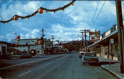 Cloverdale CA Main Street Redwood News Agency c1950s-60s Vintage Postcard