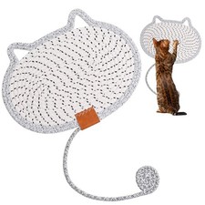 Cat Scratcher Mat Natural Cotton Rope Oval Horizontal Floor Cat Scratch Bed P