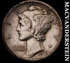 1916-S Silver Mercury Dime - Scarce  Extra Fine  Better Date  No Reserve  #K1527