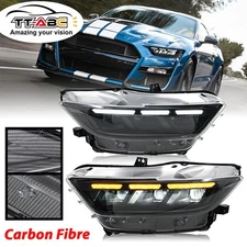 TT-ABC Pair LED Headlights For Ford Mustang 2015-2017 Head Front Lamps Animation