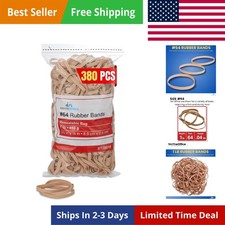 Thick Rubber Bands, Heavy Duty Rubber Bands, Beige, Size 64, 380Pack