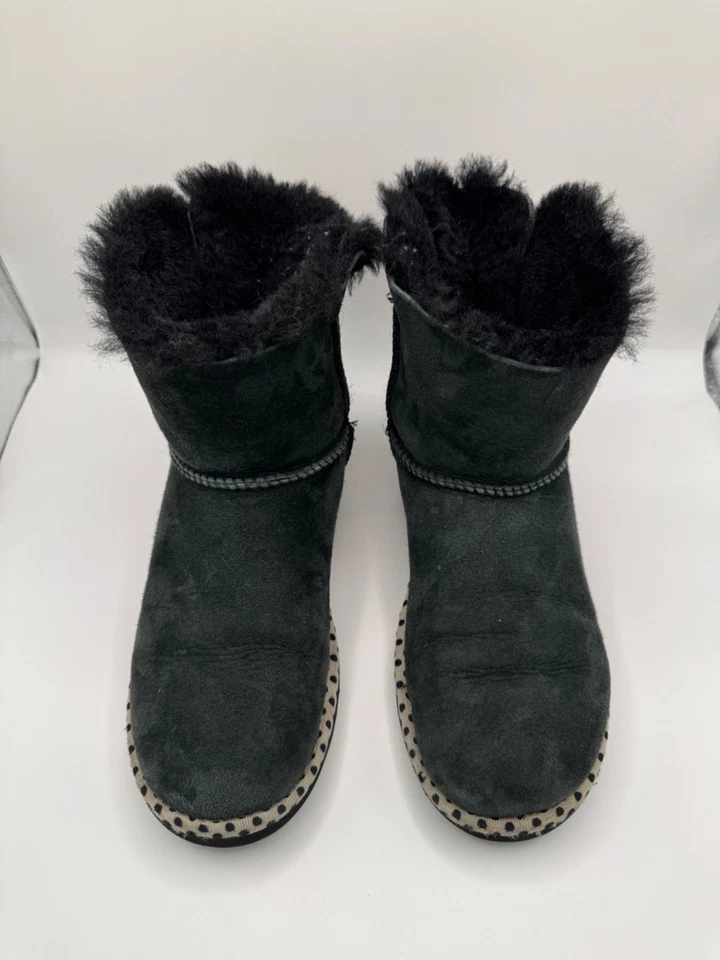 Botas Ugg Mujer 7 Negro Marfil Borde Lunares 78 Bailey Bow Clásicas Mini Exterior Foto 4 de 4