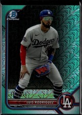 2022 Bowman #BCP-47 Luis Rodriguez Chrome Prospects Aqua Mojo Refractors /225