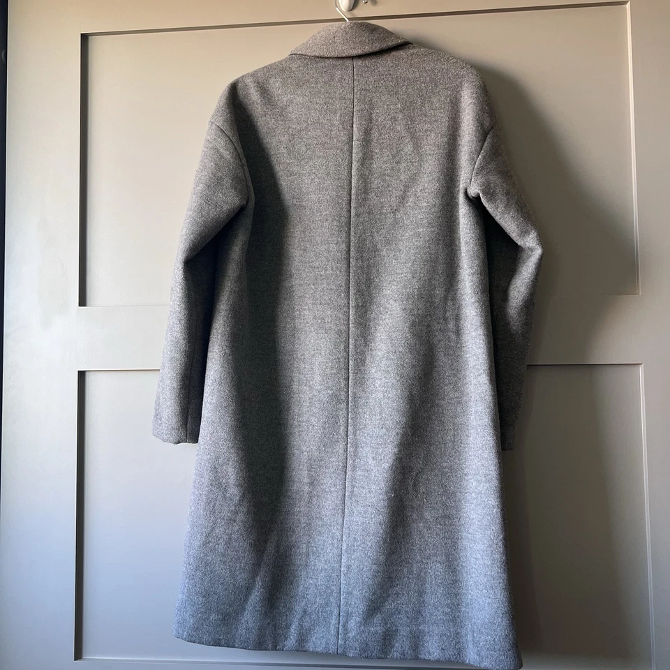 Madewell Elmcourt Blanket Long Coat Women Small Gray Wool Button Preppy Academia - Image 2 of 4