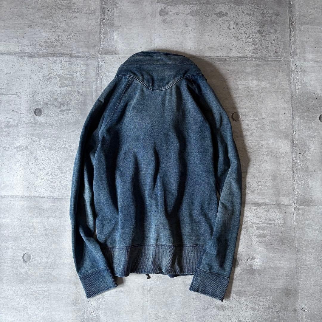 00s Goa Indigo Bono Jacket Y2K Grunge Short Denim Sweat Blouson | eBay