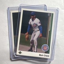 1989 Upper Deck Mark Grace Baseball Card #140 Chicago Cubs 10 Card Set Excellent