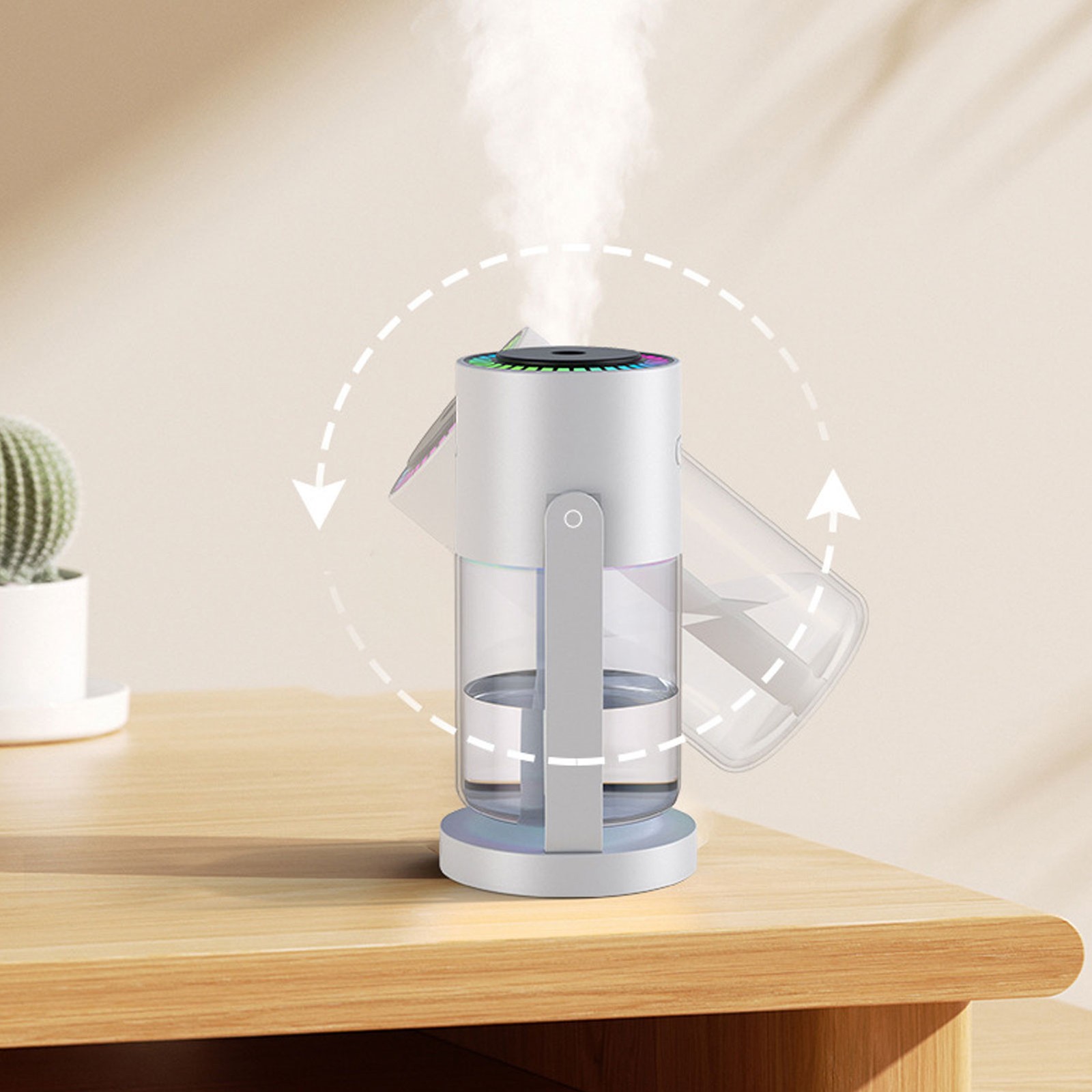 Stylish Desktop Humidifier With LED Light For Home Office Easy To Use