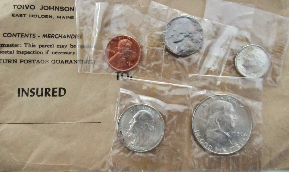 1950 D Brilliant Uncirculated Silver Coin Set,  5 pc Denver - Image 3 of 3