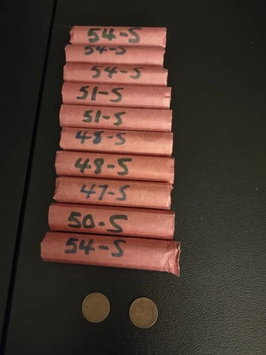 10 Rolls S Wheat Pennies 47 S to 54 S