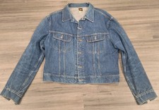 VTG Lee Riders PATD-153438 Blue Denim Trucker Jacket Made in USA 1970s Size 48L