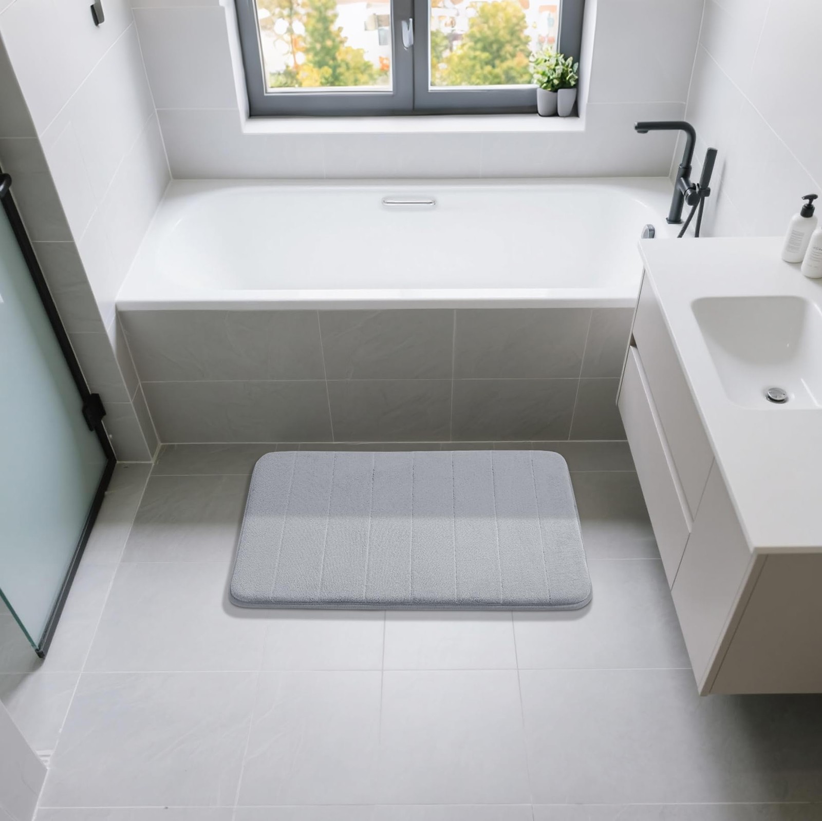 Yimobra 36x24 Super Soft Memory Foam Bath Mat Quick Dry Non-Slip Bathroom Rug