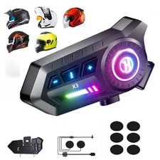 Motorcycle Bluetooto 5.3 Headset  With Voice Assistant Helmet Speaker Waterproof