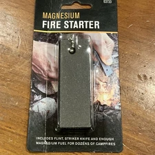 Magnesium Fire Starter Includes Flint Striker Knife To Fuel Dozens Of Fires-NEW!