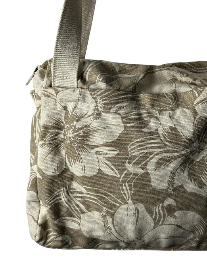 Bolso de Hombro Liz Claiborne de Lona Hibisco Hawiano Floral Ligero Bolso de Playa Foto 4 de 4