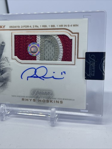 2020 Topps Dynasty Rhys Hoskins On This Day 07/10 5/24/19 2-4 HR - Picture 3 of 5