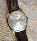 Vintage rare Swiss Camy mechanical watch, gold plated, sunburst dial, runs