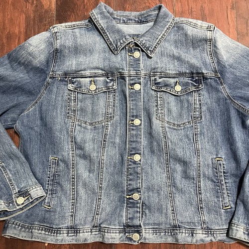 Giacca jeans denim Maurices punto spesso cropped blu donna taglie forti 2 - Foto 2 di 5