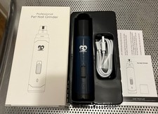 Casfuy Dog Nail Grinder 2-Speed Electric Rechargeable Pet Nail Trimmer Dark Blue