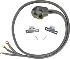 30-Amp Appliance Power Cord, 3 Prong Dryer Cord, 3 Wires with Eyelet Connectors,