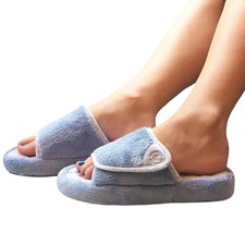 Isotoner Womens Blue Gray Slide Slippers Size XL 9.5 10 NWT