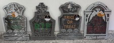Set of 4 Halloween Tombstones Graveyard Props 16.5  Foam Decorations - RIP