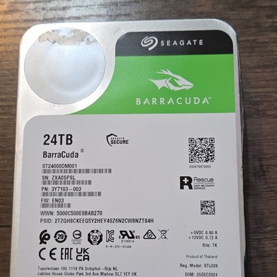 Seagate Barracuda 24TB 3.5in SATA HDD ST24000DM001 Seagate Secure
