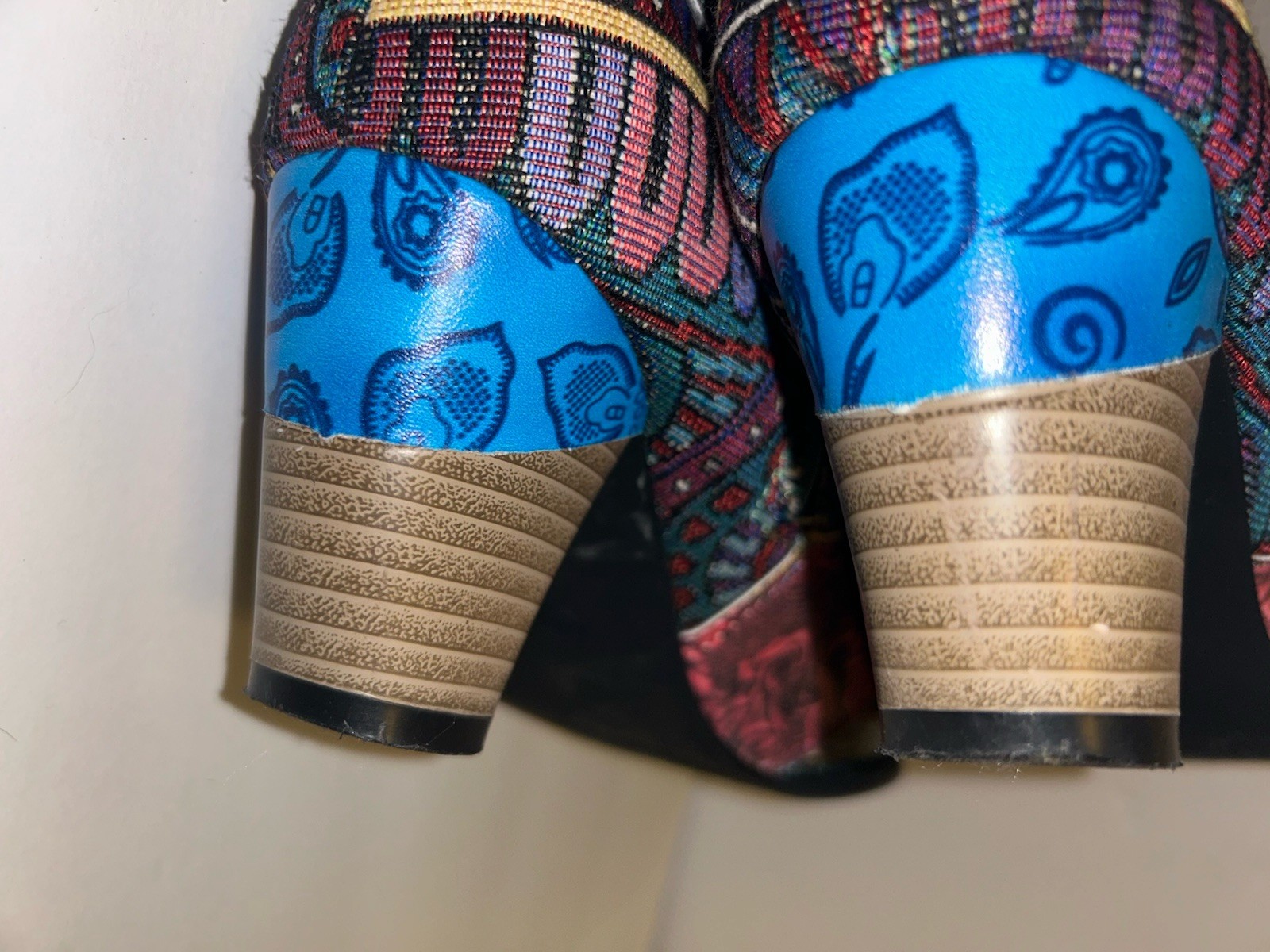 💙Boho Patchwork Ankle Boots Cottagecore Floral T… - image 12