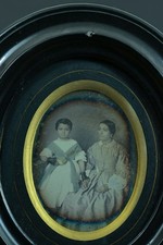 Ancien ambrotype Daguéreotype portrait femme  fillette XIXe costume photo