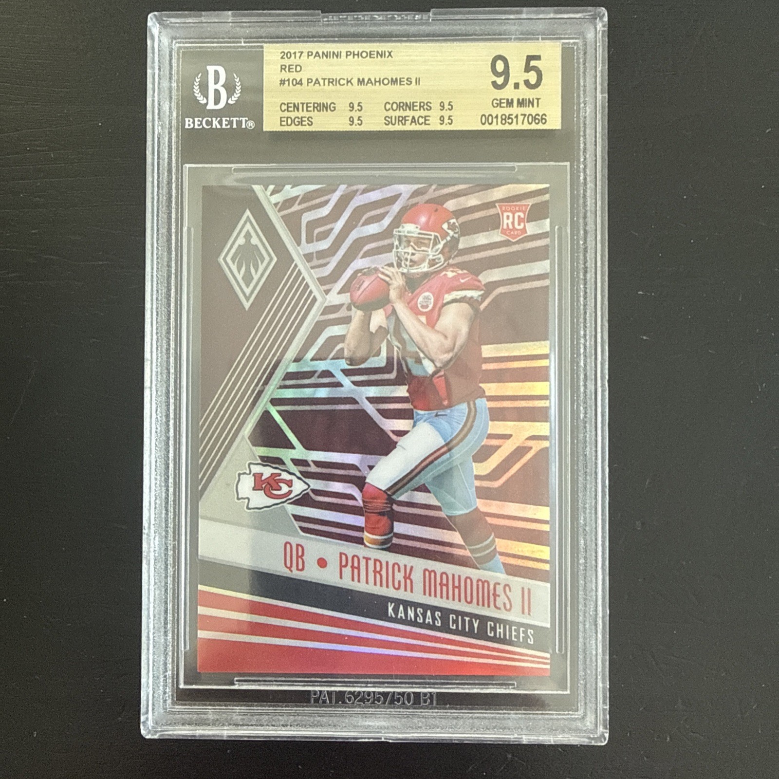 2017 Phoenix Patrick Mahomes RC Red /299 BGS 9.5 GEM MINT Chiefs