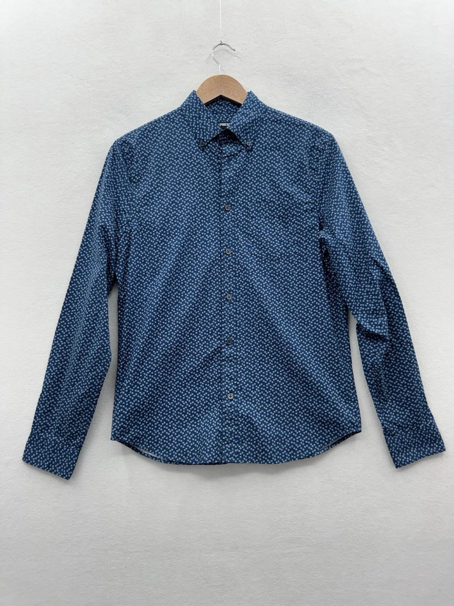 Express Blue Long Sleeve Dress Shirts for Men for sale | eBay