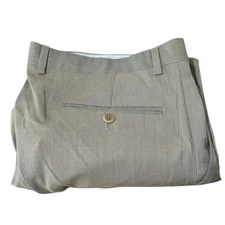 Zanella Benny Dress Pants Mens size 38 (39x32) Virgin Wool Trousers Gray Beige