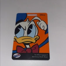 Disney Donald Duck Orange and Blue Luggage Tag