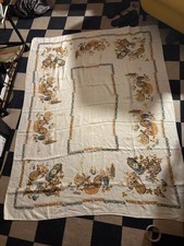 Vintage Rustic Country Tablecloth 49x66 Rooster Linen Blend Farmhouse Decor