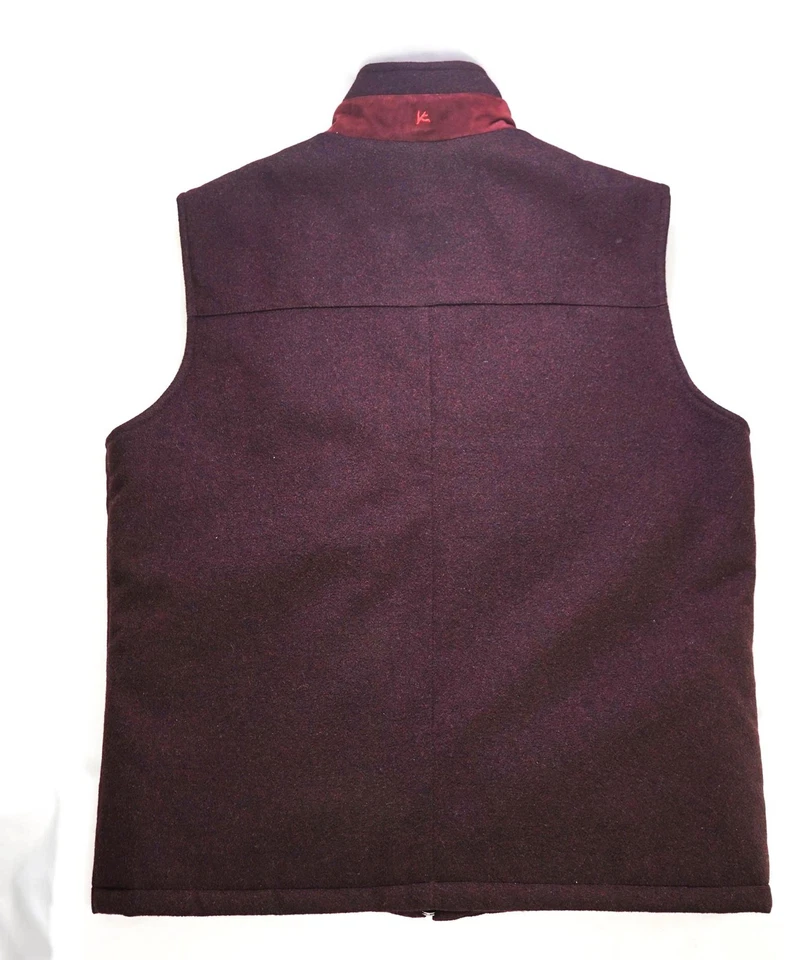 $2,995 ISAIA - "AQUACASHMERE" 100% Cashmere Storm Italy Burgundy Vest - 42R US - Image 3 of 4