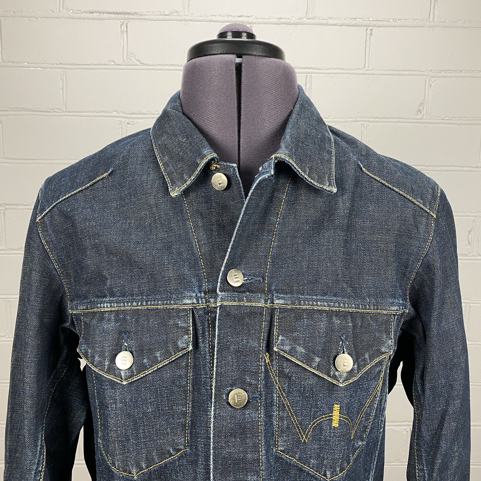 Edwin E-Function Blue Denim Jacket Cotton Made in… - image 7