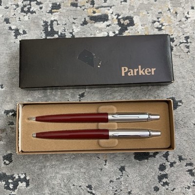 Vintage Parker Jotter Burgundy Ballpoint Pen & Mechanical Pencil Set BPN/PCL