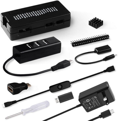 Pi Zero 2 W Case Kit with Pi Zero 2 W Case, Power Supply, Heatsink, 20Pin GPIO H