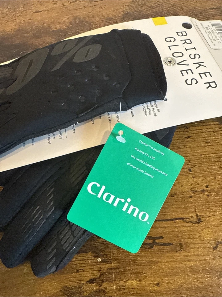 Guantes de ciclismo 100 % Brisker dedo completo - Juvenil M - Nylon/Spandex, Clarino Palm Foto 3 de 4