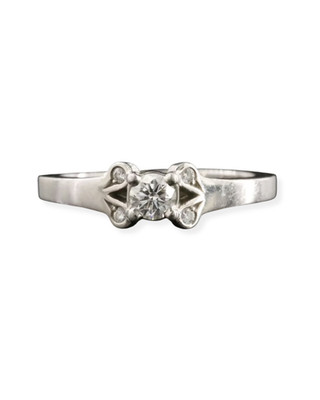   Cartier Ballerine Diamond Platinum Solitaire Ring 0.18ct, Size 6 (Cartier 51)