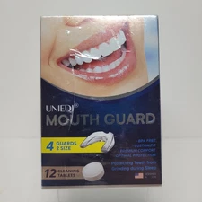 Uniedi Mouth Guard for Teeth Grinding, Clenching, 12 Cleaning Tablets