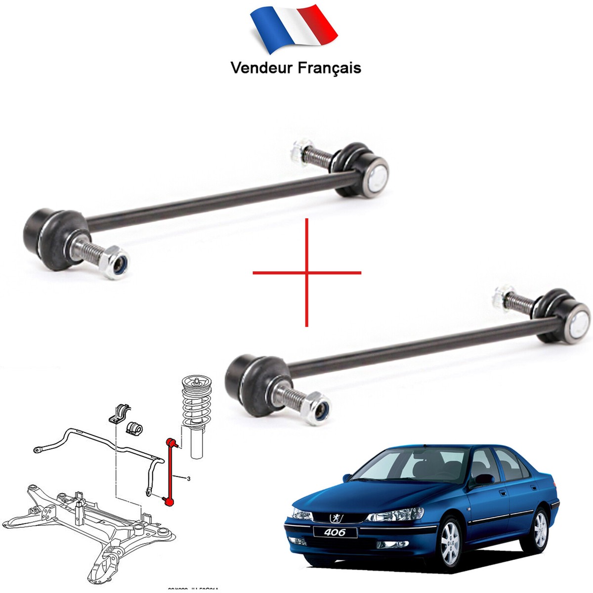Biellette De Barre Stabilisatrice Avant Metalcaucho - Compatible VW Polo IV/V, Longueur 268mm, M10x1.5 - 5