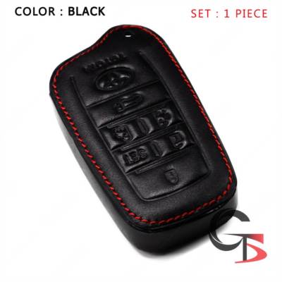 Key Remote Cover Leather Thread Black For Toyota Velfire Alphard 2013 2018